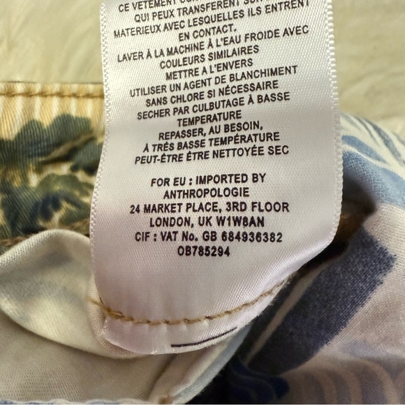 Anthropologie Chino Relaxed Pants – Tropical Floral Print – Size 29 - Picture 3 of 7